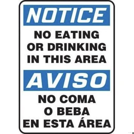 Accuform BILINGUAL OSHA NOTICE Safety Sign NO SBMGNF803XP